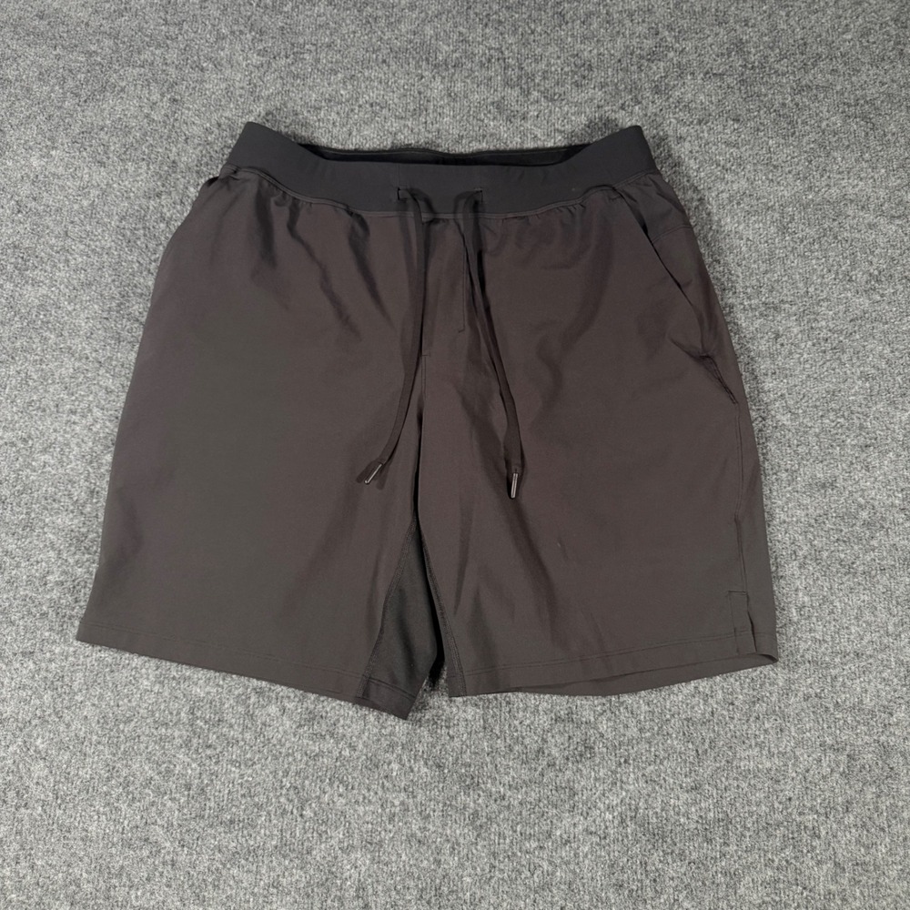Lululemon Pace Breaker Lined Shorts Running Training Large Black Mens Workout
